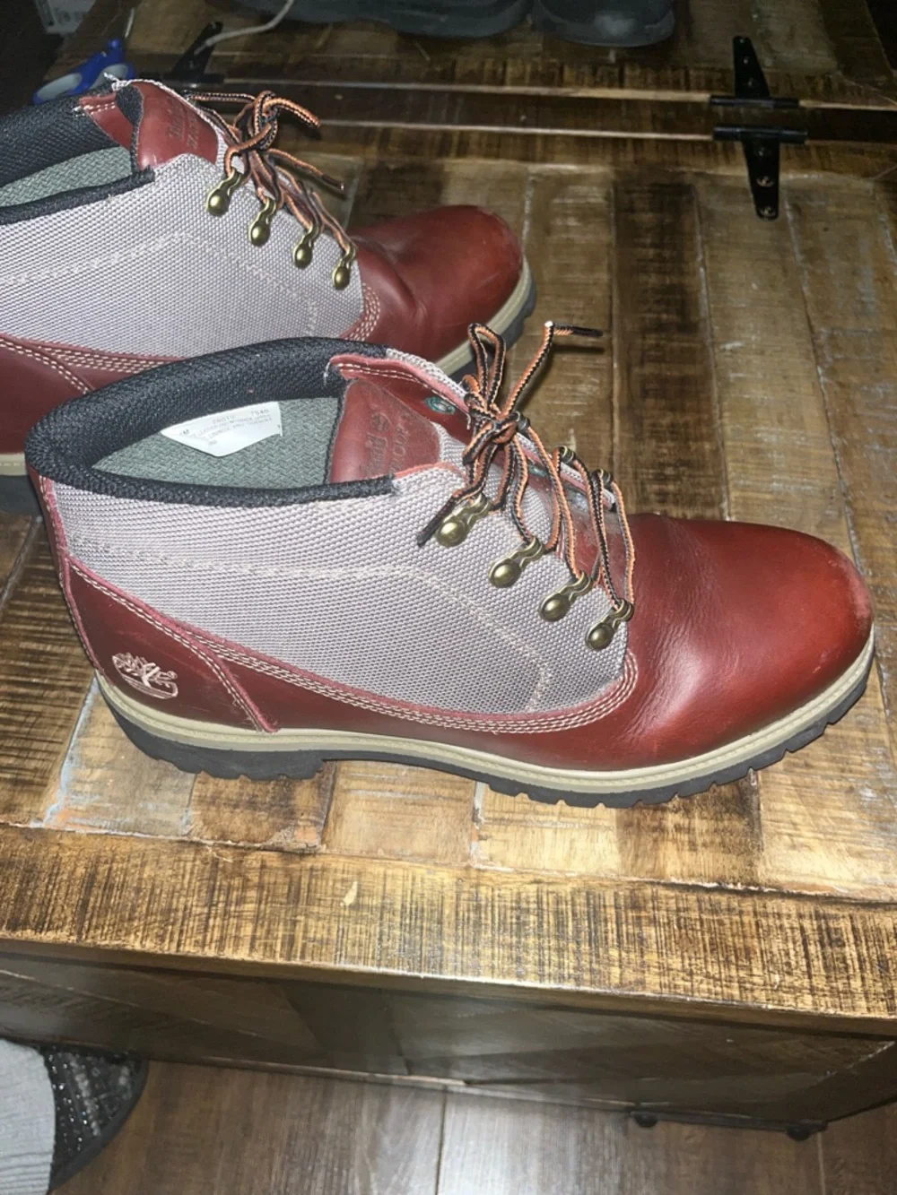 Timberland Men's Two-Tone Brown and Tan Leather Hiking Boots
